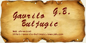 Gavrilo Buljugić vizit kartica
